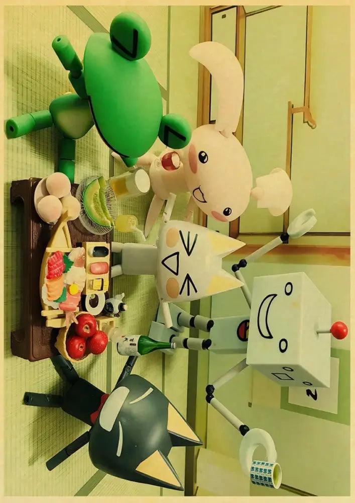 White 3D Cat Art Poster