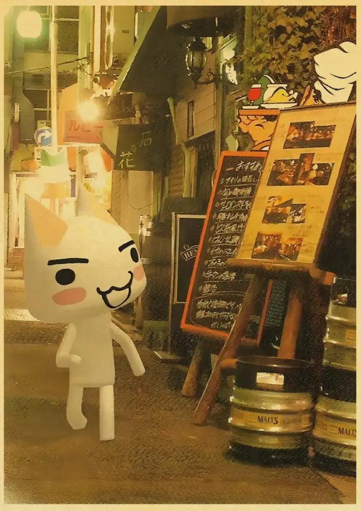 White 3D Cat Art Poster