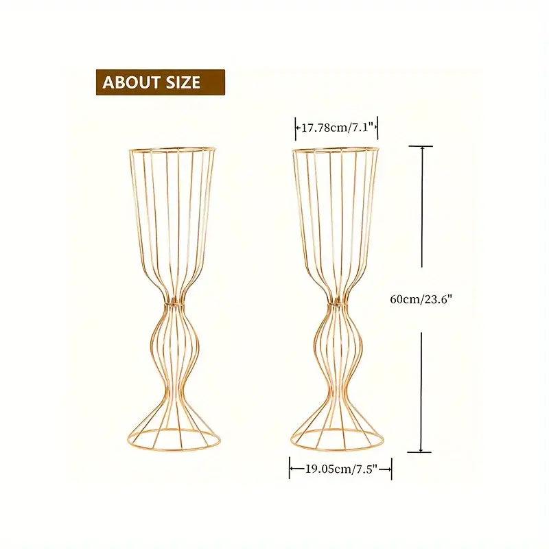 Gold Wireframe Tall Vases