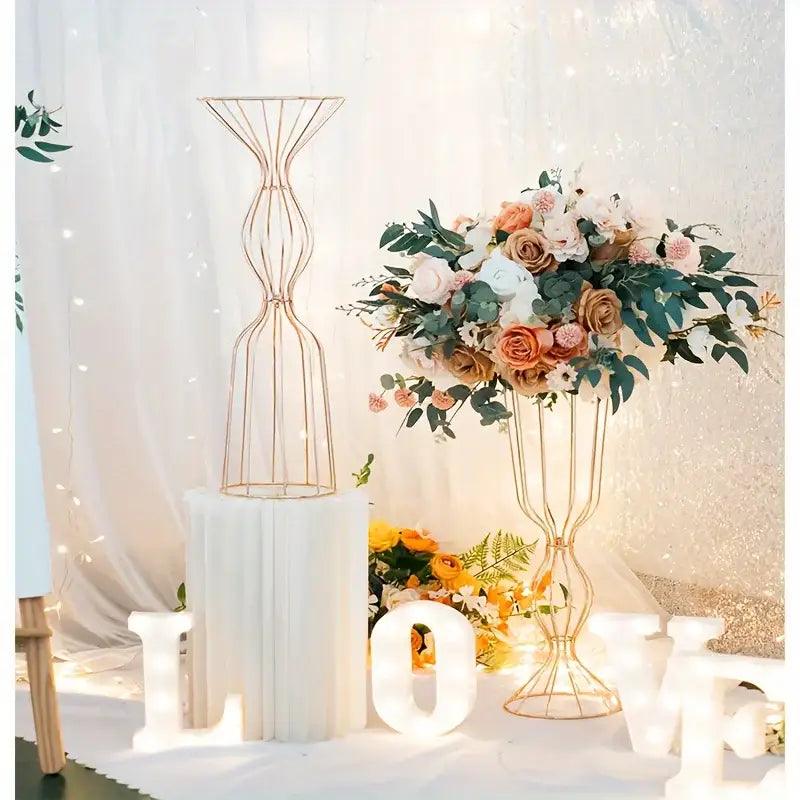 Gold Wireframe Tall Vases