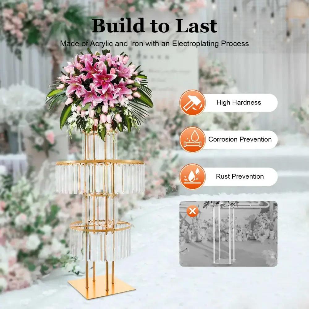 Gold Acrylic Flower Stand