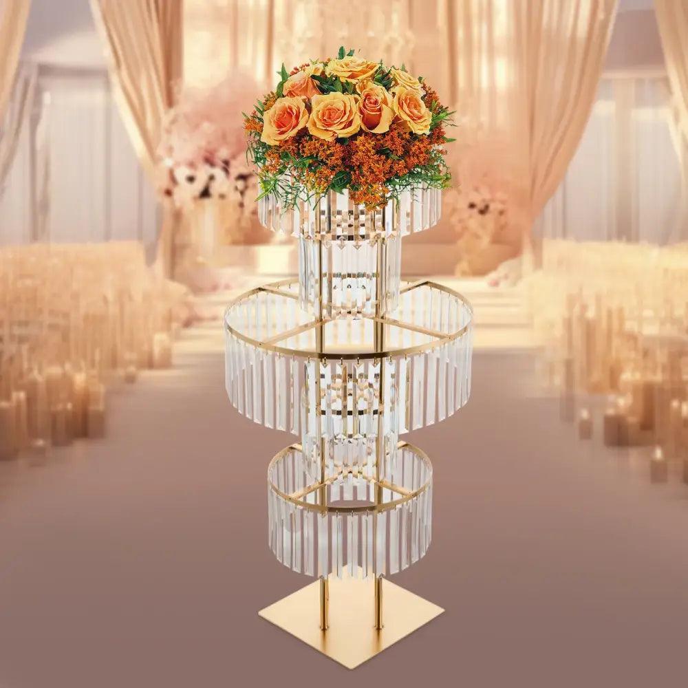 Gold Acrylic Flower Stand