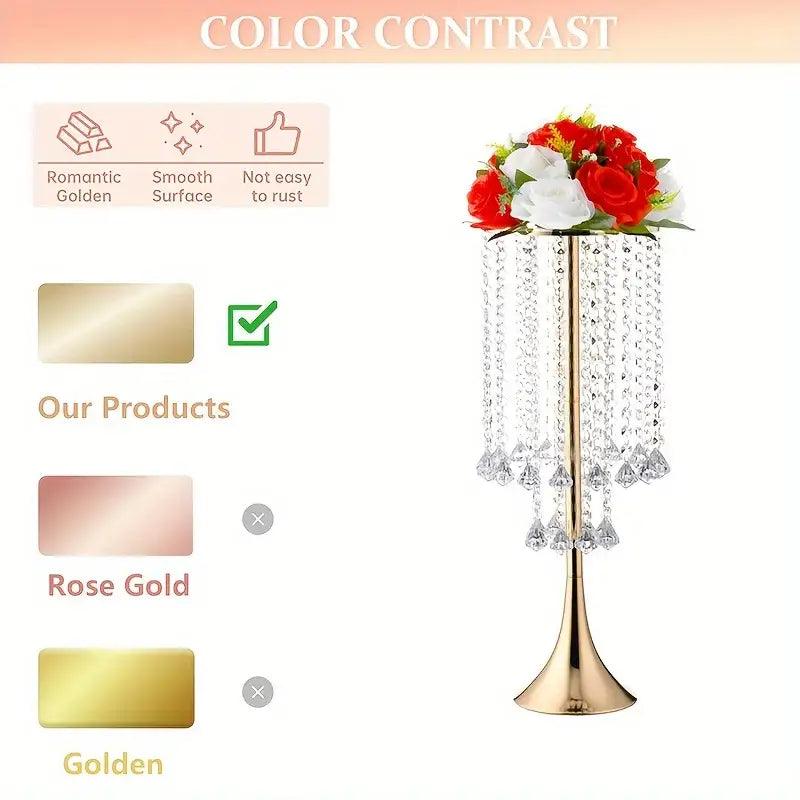 Gold Crystal Flower Stand