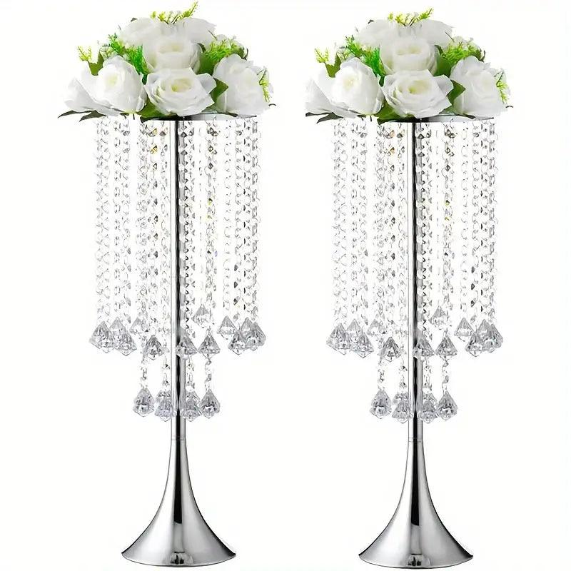 Gold Crystal Flower Stand