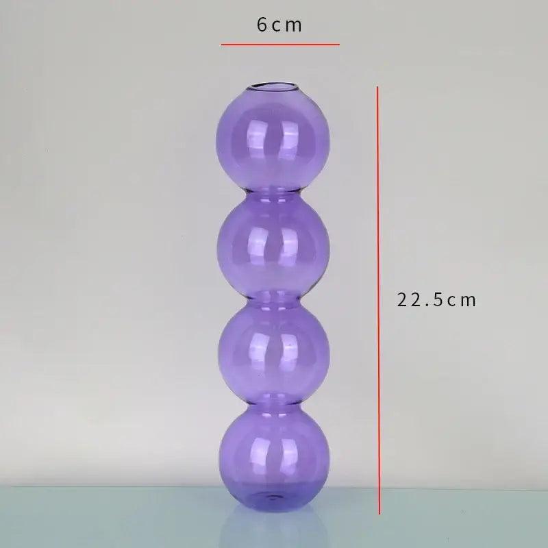 Blue Stacked Glass Vase Set