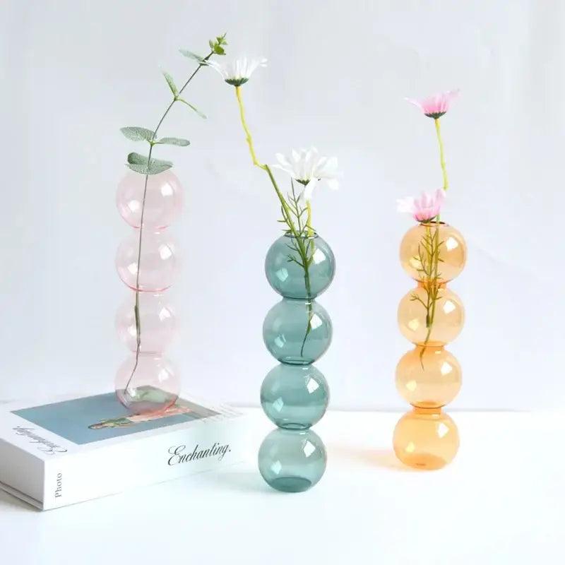 Blue Stacked Glass Vase Set