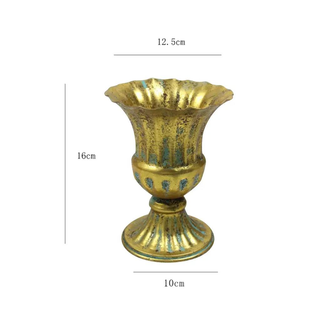 White Gold Metal Vase