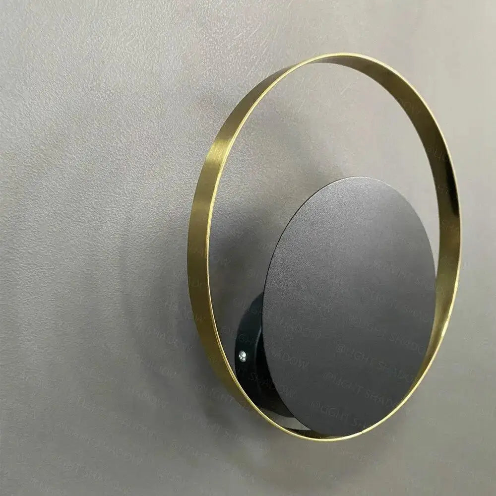Gold Gray Circular Wall Sconce