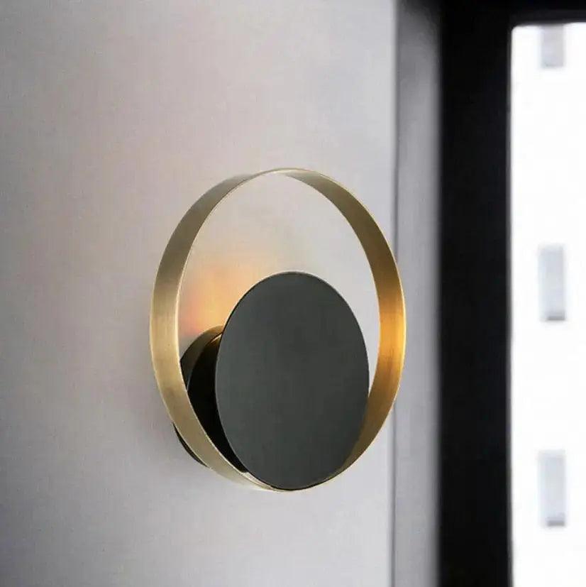 Gold Gray Circular Wall Sconce