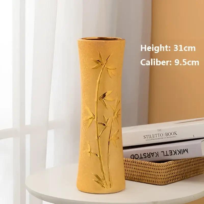Gold Cream Ceramic Vase Set