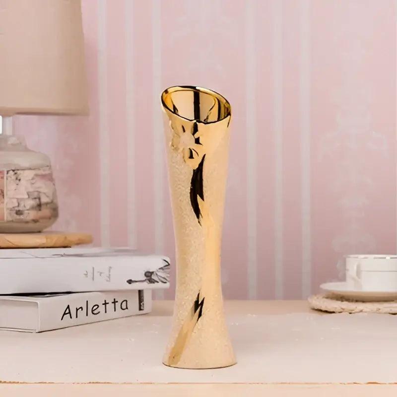 Gold Cream Ceramic Vase Set