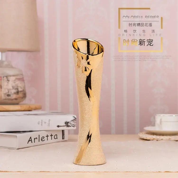 Gold Cream Ceramic Vase Set