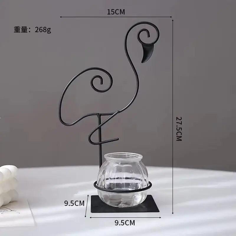 Gold Flamingo Metal Vase