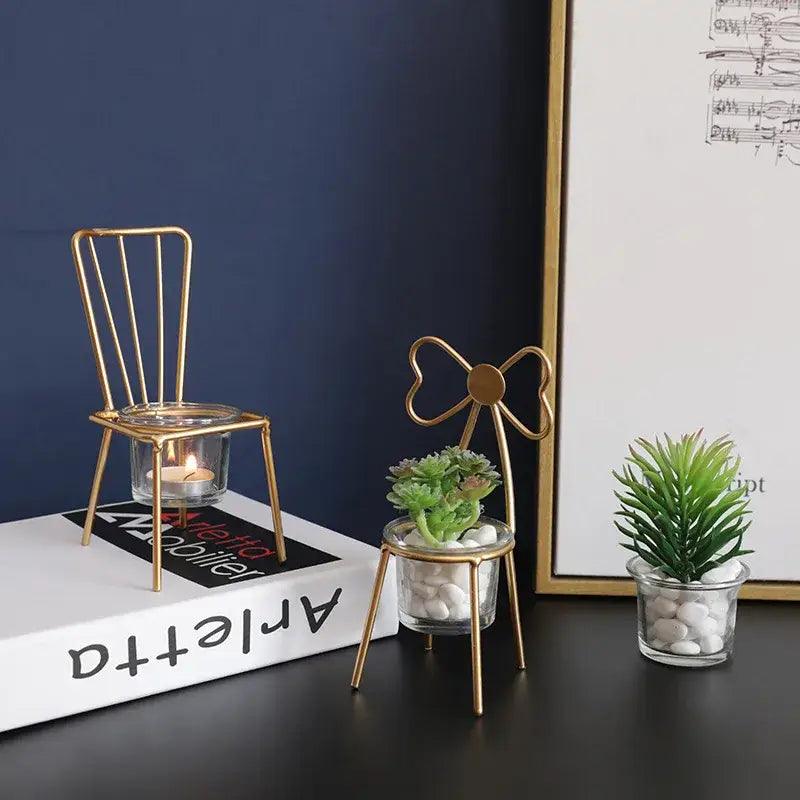 Gold Flamingo Metal Vase