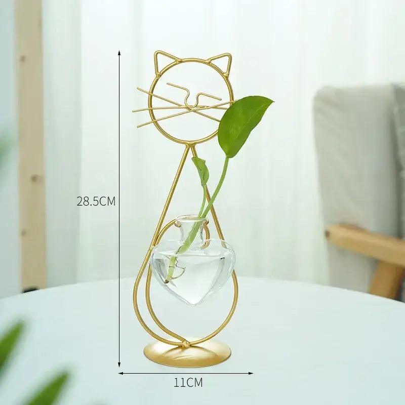 Gold Flamingo Metal Vase