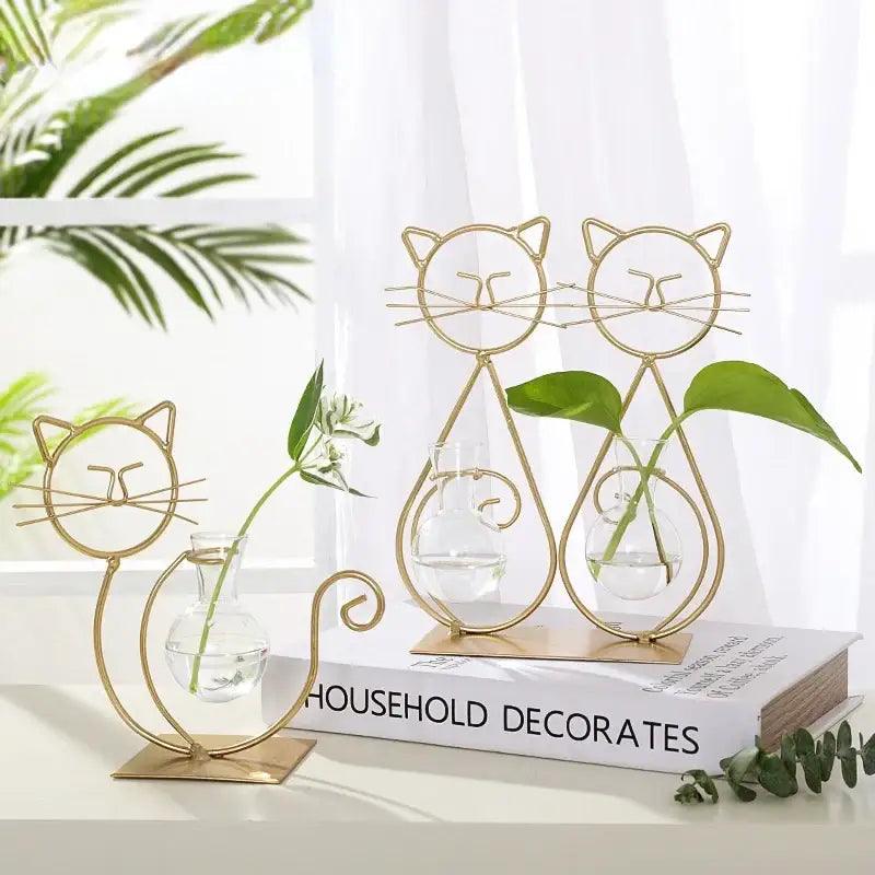 Gold Flamingo Metal Vase