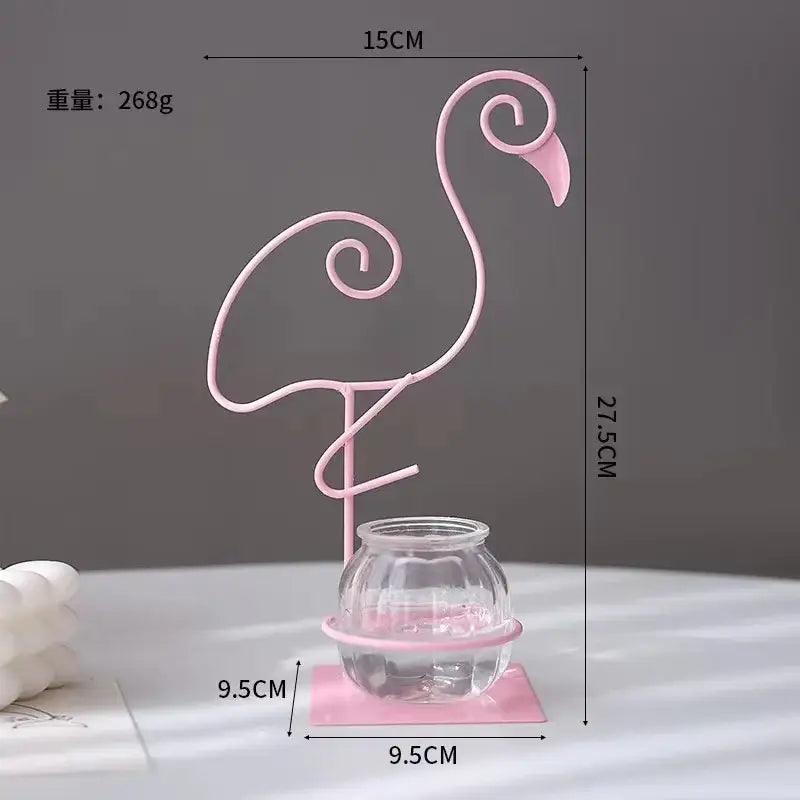 Gold Flamingo Metal Vase