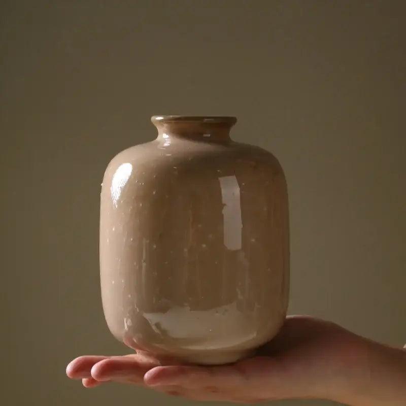 Beige Speckled Ceramic Vase