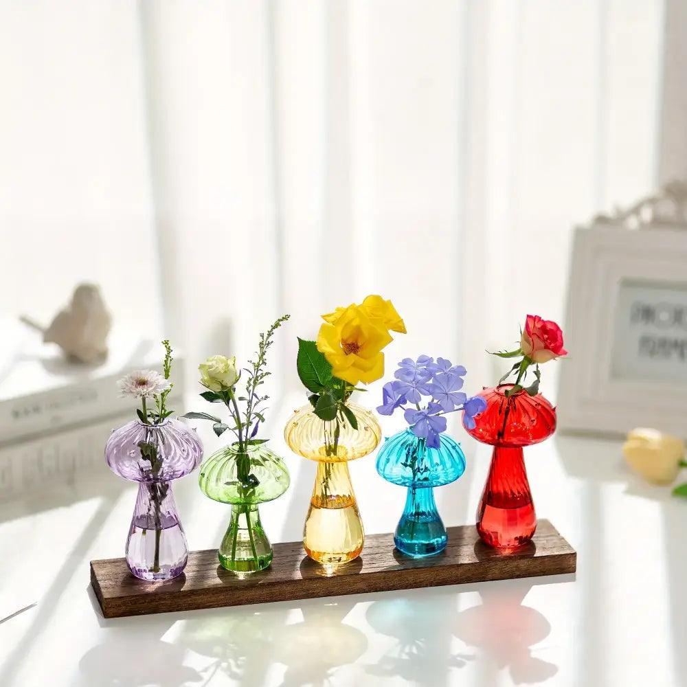 Glass Mushroom Hydroponic Vase