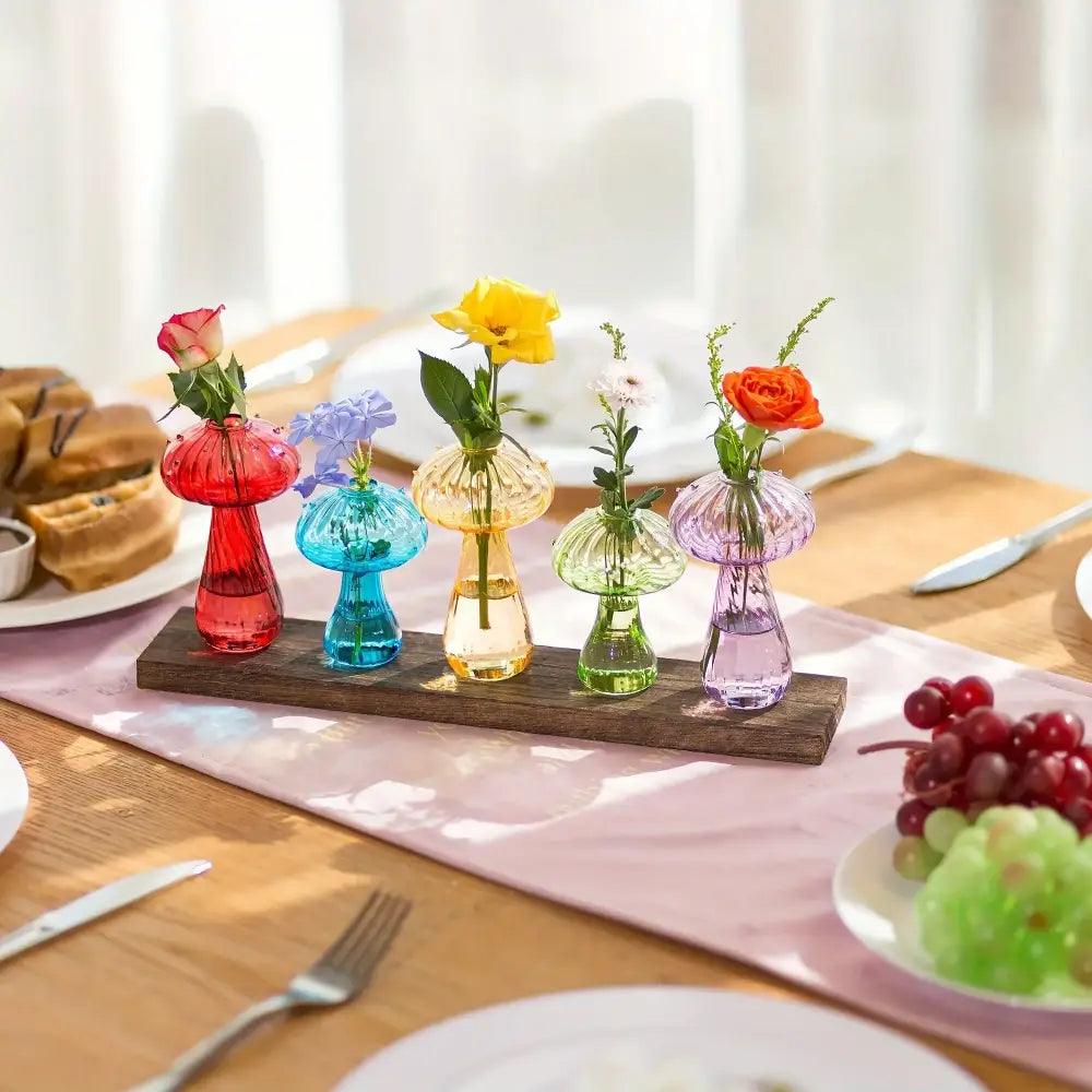 Glass Mushroom Hydroponic Vase