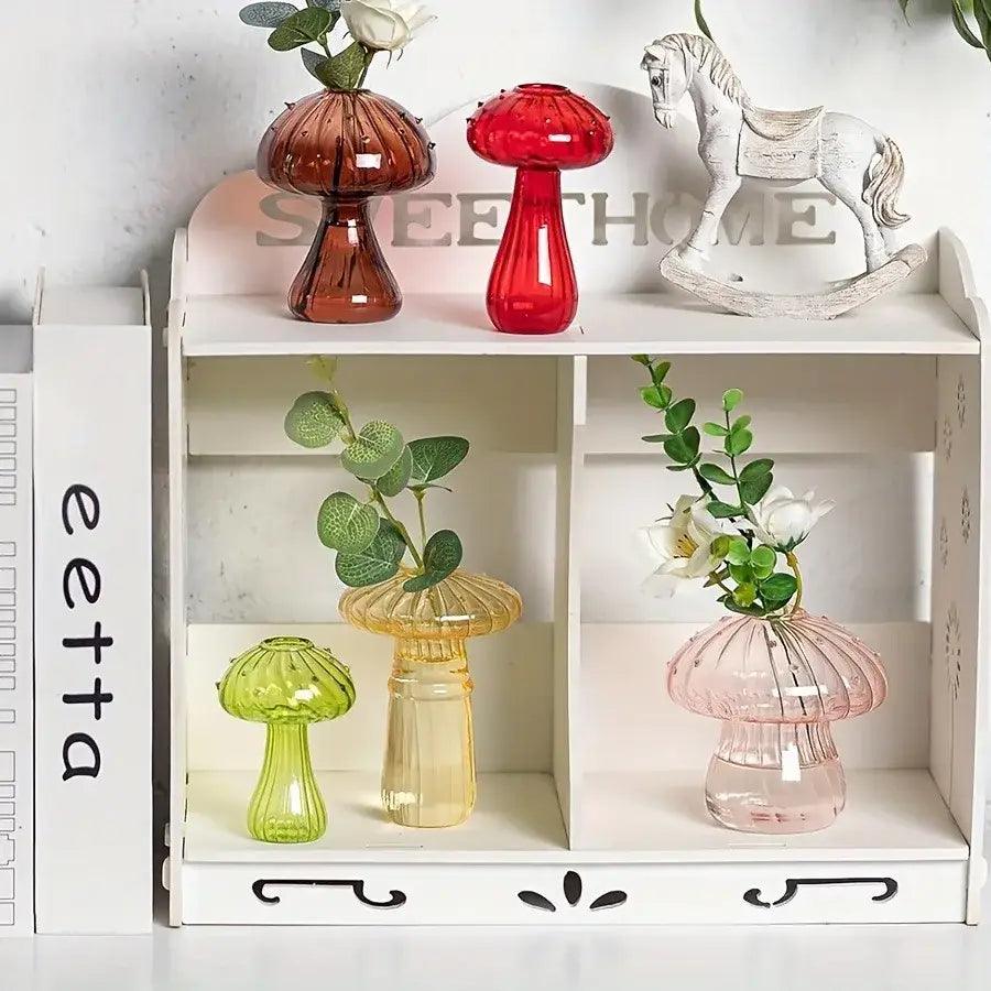 Glass Mushroom Hydroponic Vase