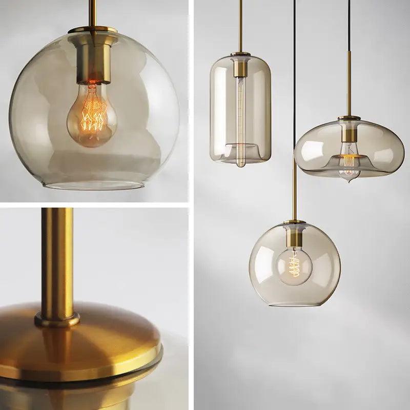 Brass Glass Pendant Light