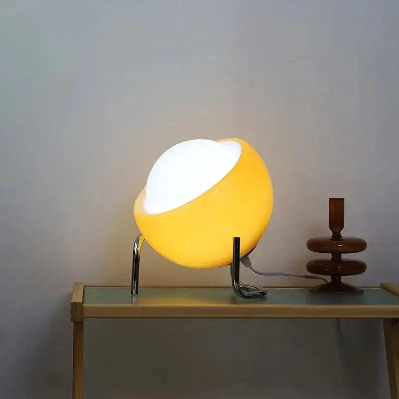 Chrome Orange Table Lamp
