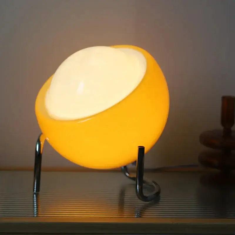 Chrome Orange Table Lamp