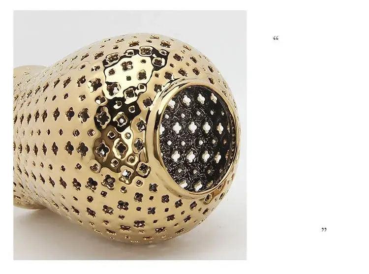 Gold Ceramic Temple Jar