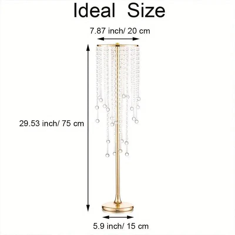 Sparkling Gold Crystal Metal Vase Set