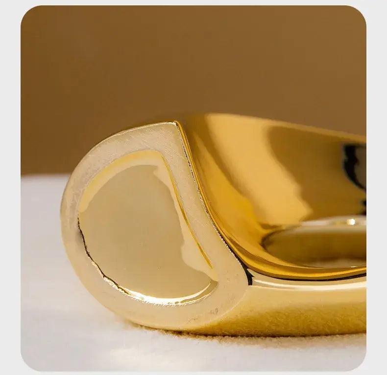 Golden Ceramic Flower Vase
