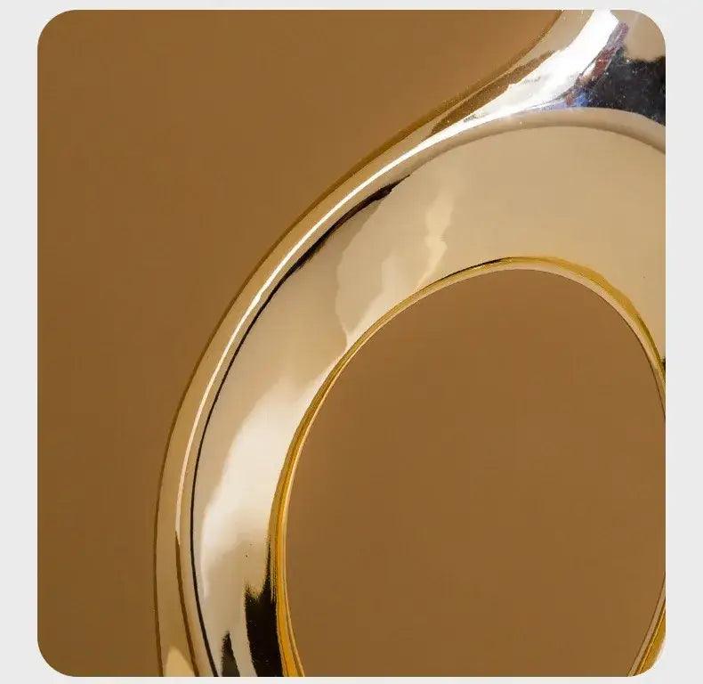 Golden Ceramic Flower Vase