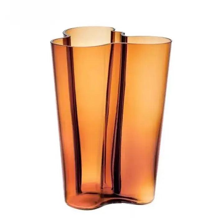 Emerald Glass Wavy Vase
