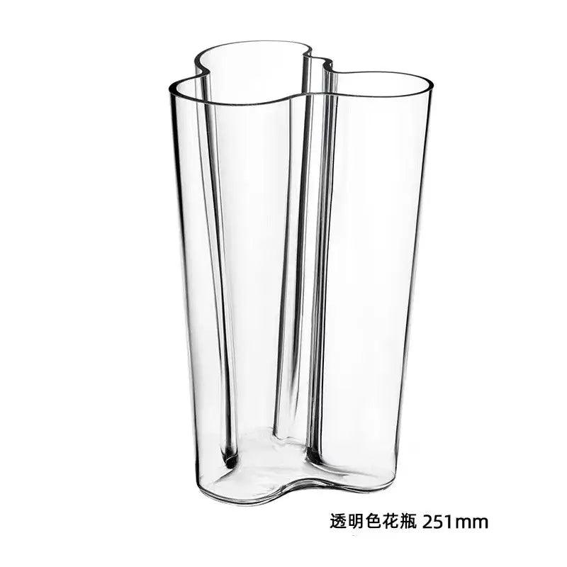Emerald Glass Wavy Vase