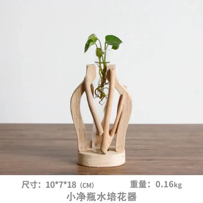 Handcrafted Wooden Glass Vase