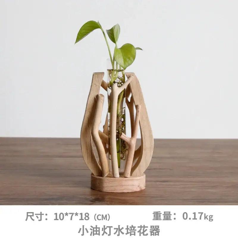 Handcrafted Wooden Glass Vase