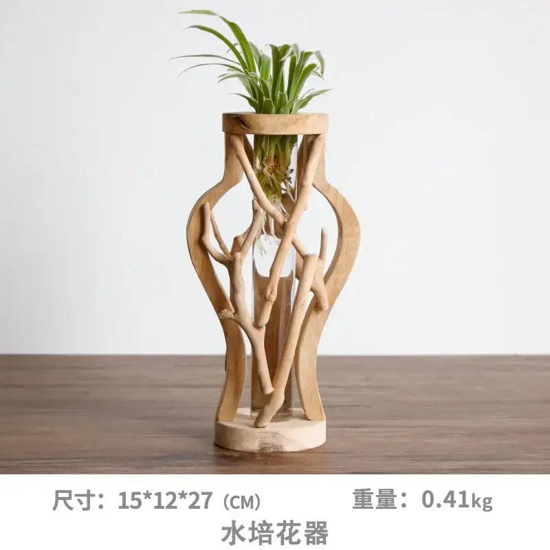 Handcrafted Wooden Glass Vase