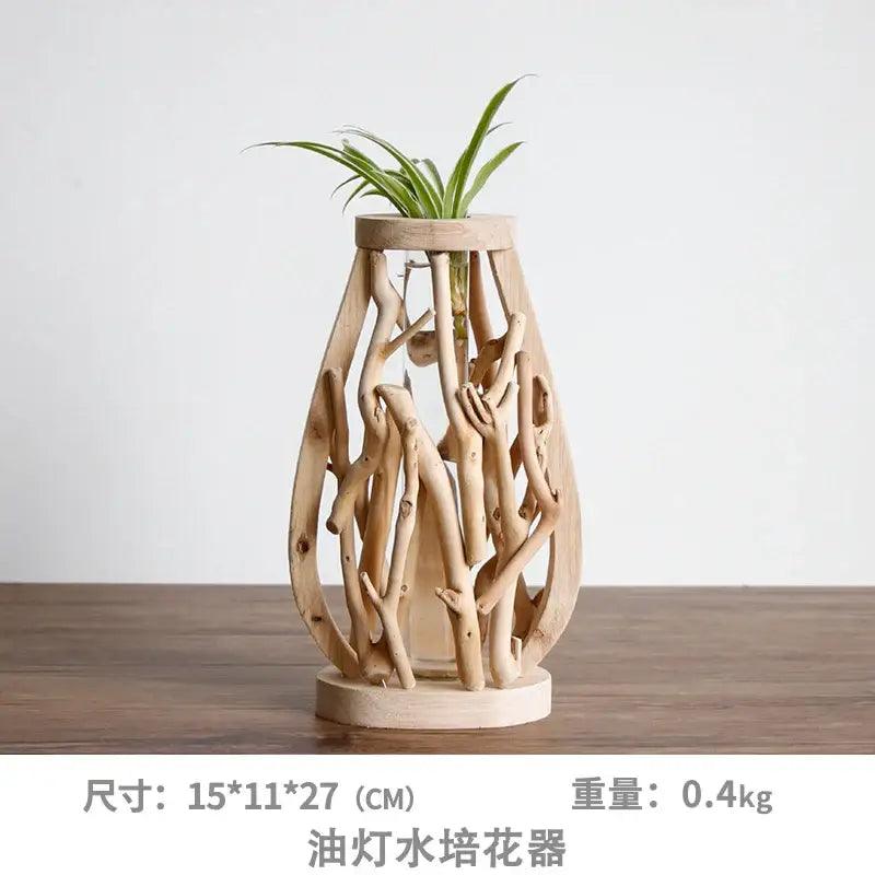 Handcrafted Wooden Glass Vase