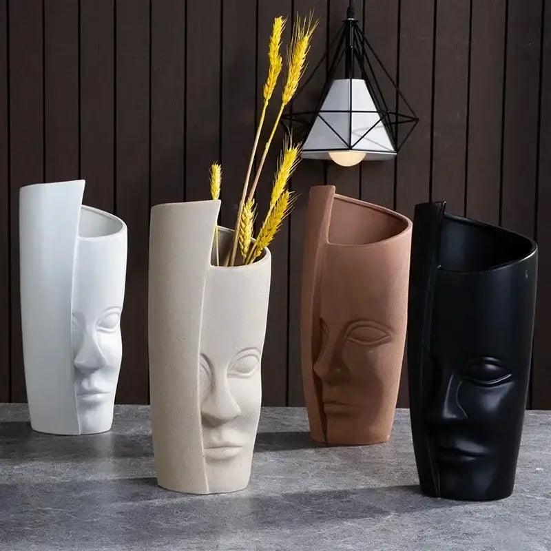White Ceramic Face Vase