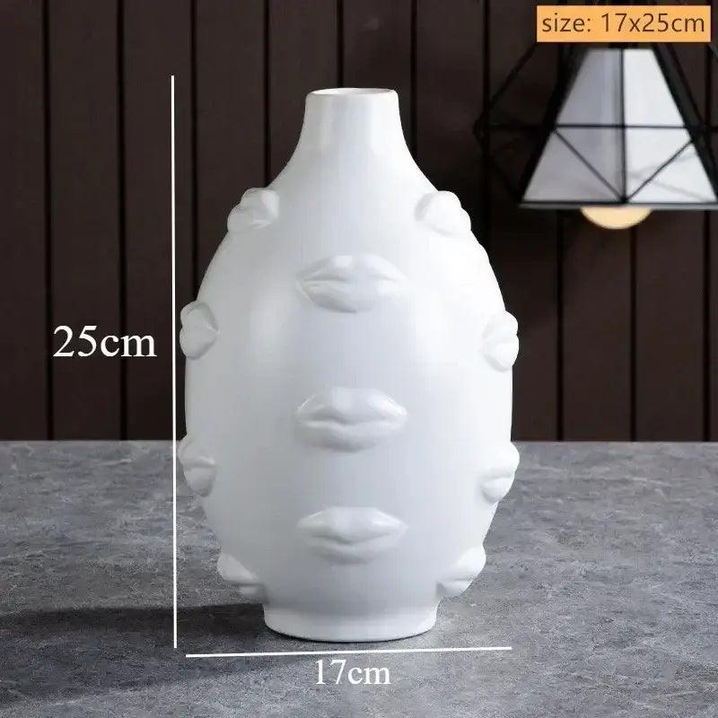 White Ceramic Face Vase