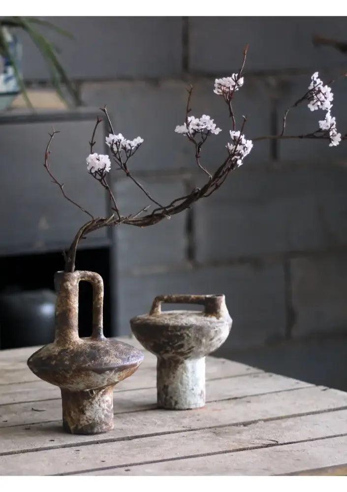 Brown Gray Ceramic Vase Set