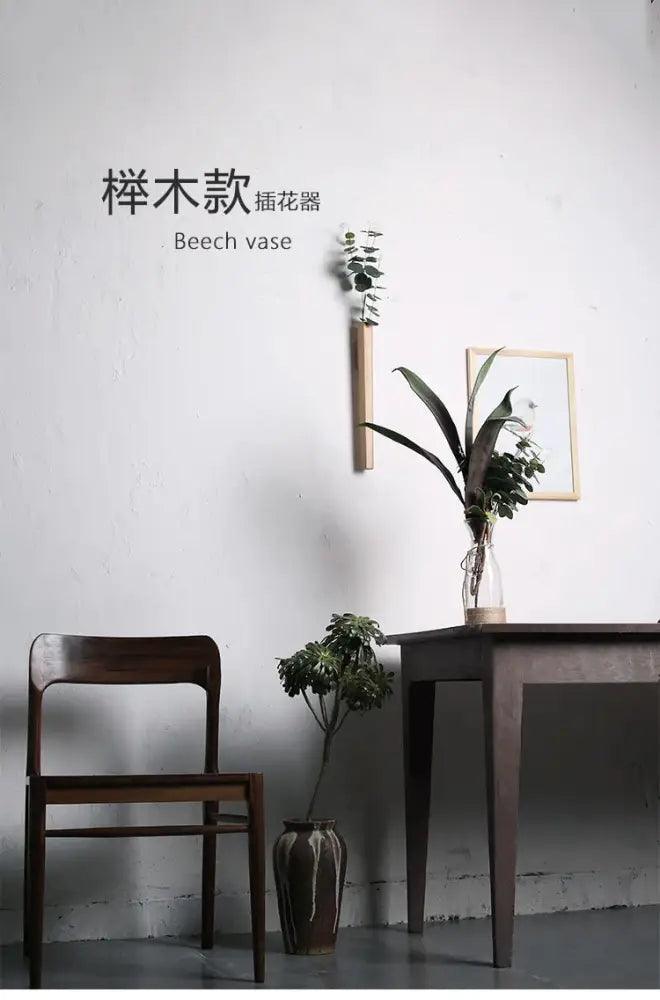 Dark Wood Wall Vase