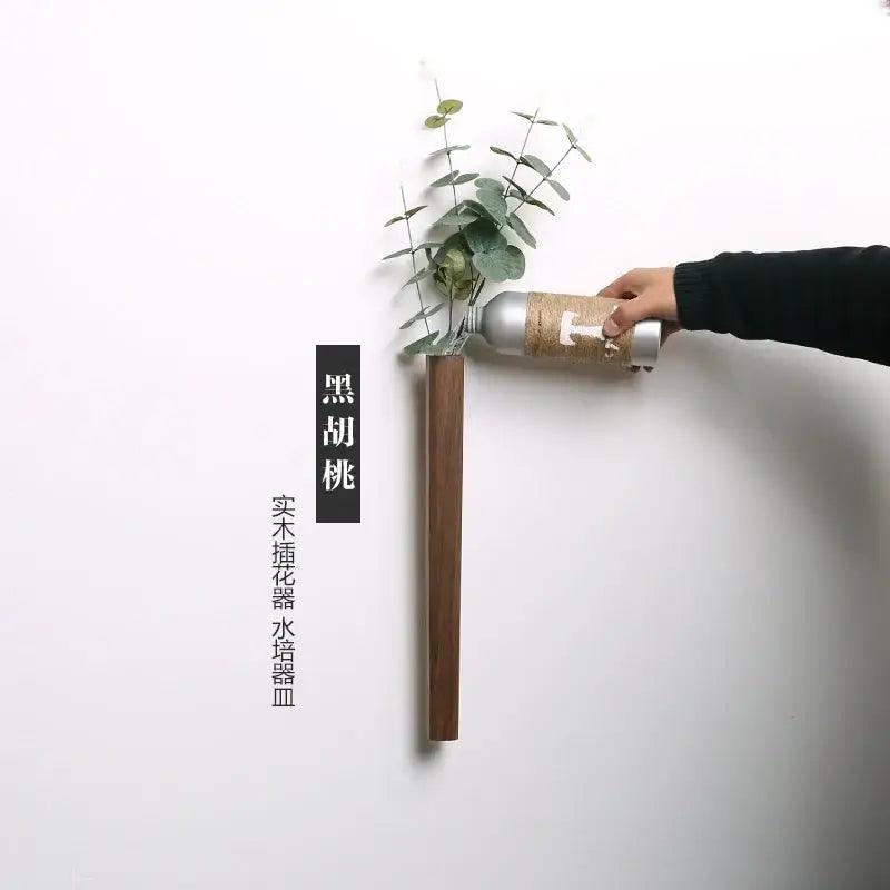 Dark Wood Wall Vase