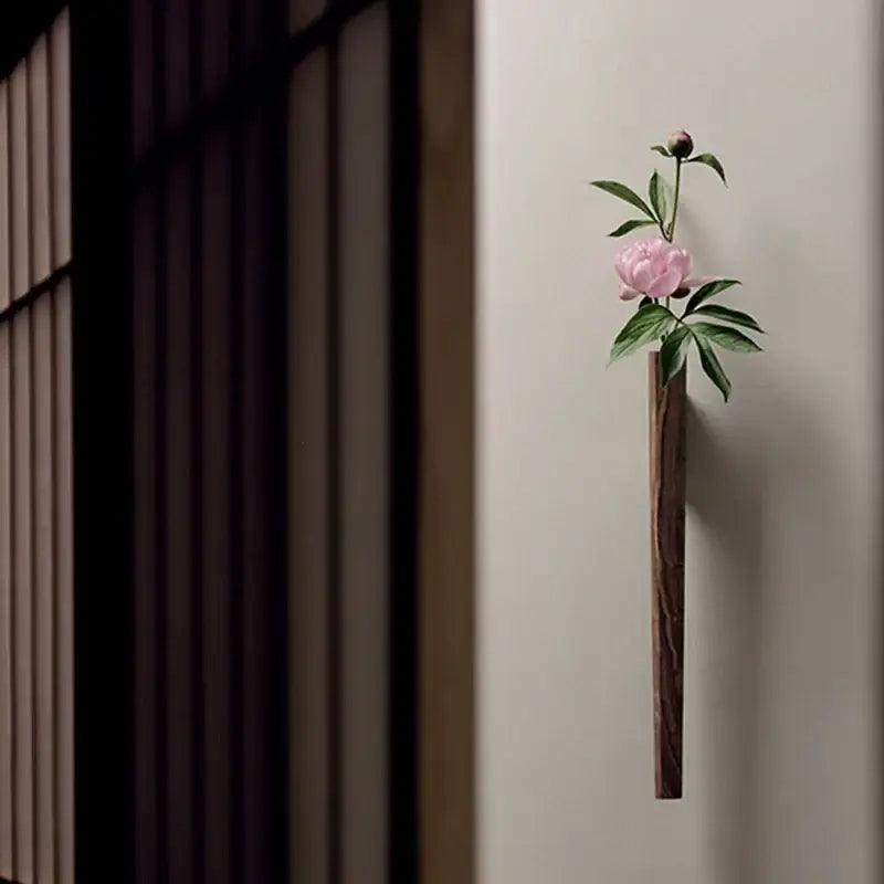 Dark Wood Wall Vase
