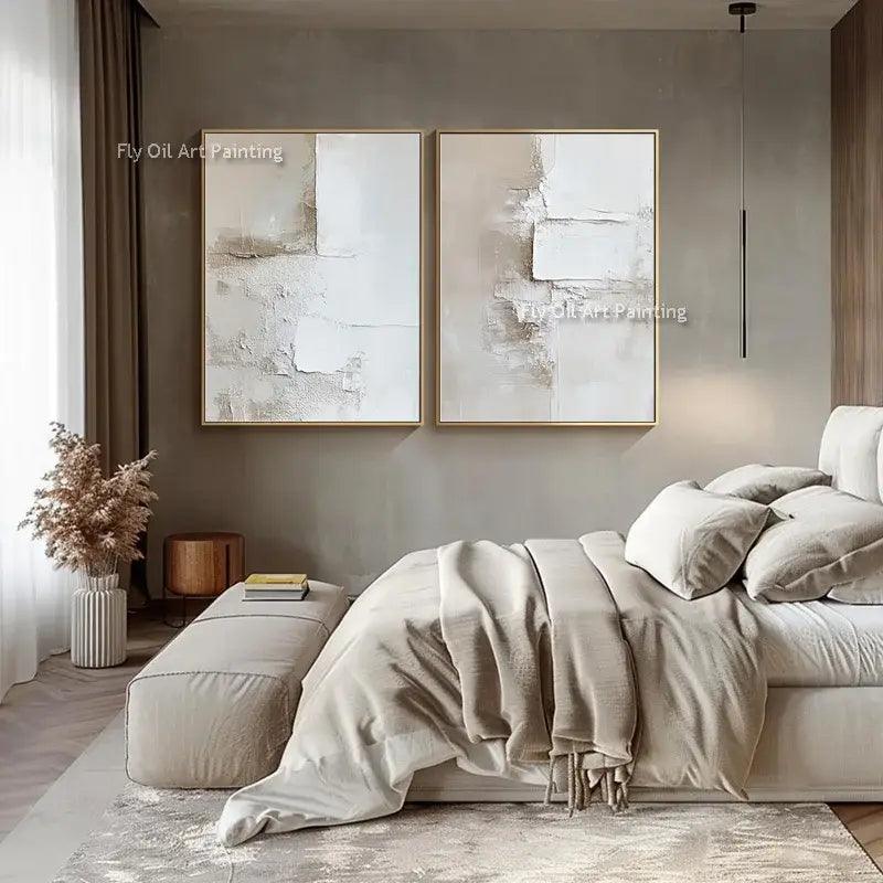 Beige Abstract Canvas Art