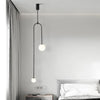 Black Frosted Glass Pendant - Black / Cylinder