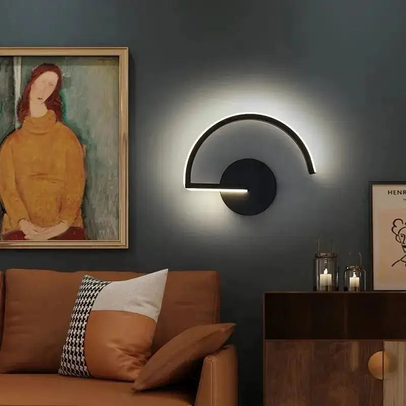 Black Curved Wall Sconce