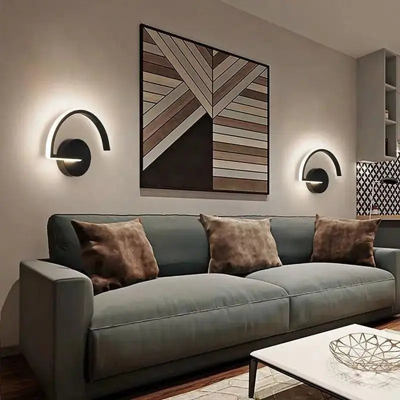 Black Curved Wall Sconce