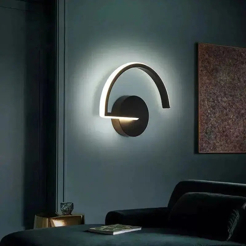 Black Curved Wall Sconce