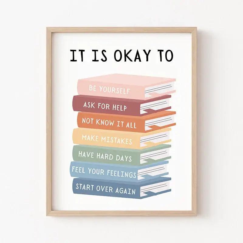Colorful Book Stack Poster
